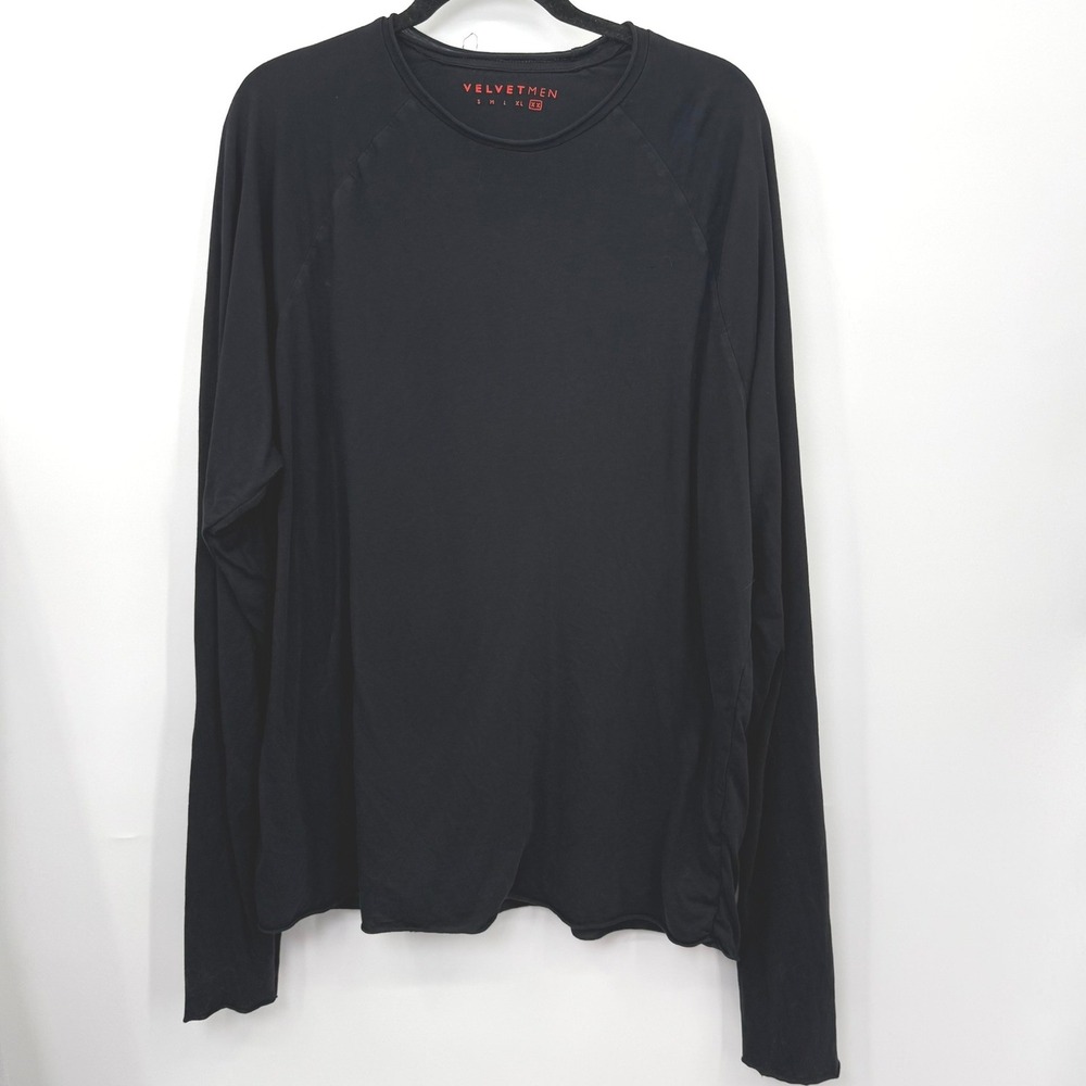 Velvet Men Long Sleeve Tee Mens XXL Cotton Solid Minimalist Essential Streetwear